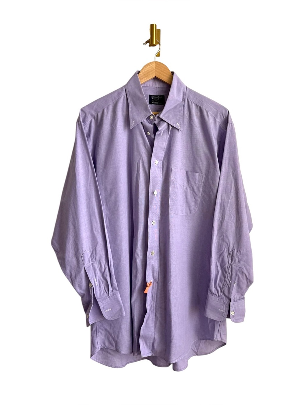 Gitman Bros for Franco's Lavender Micro Check Dress Shirt Made in USA 16.5/33